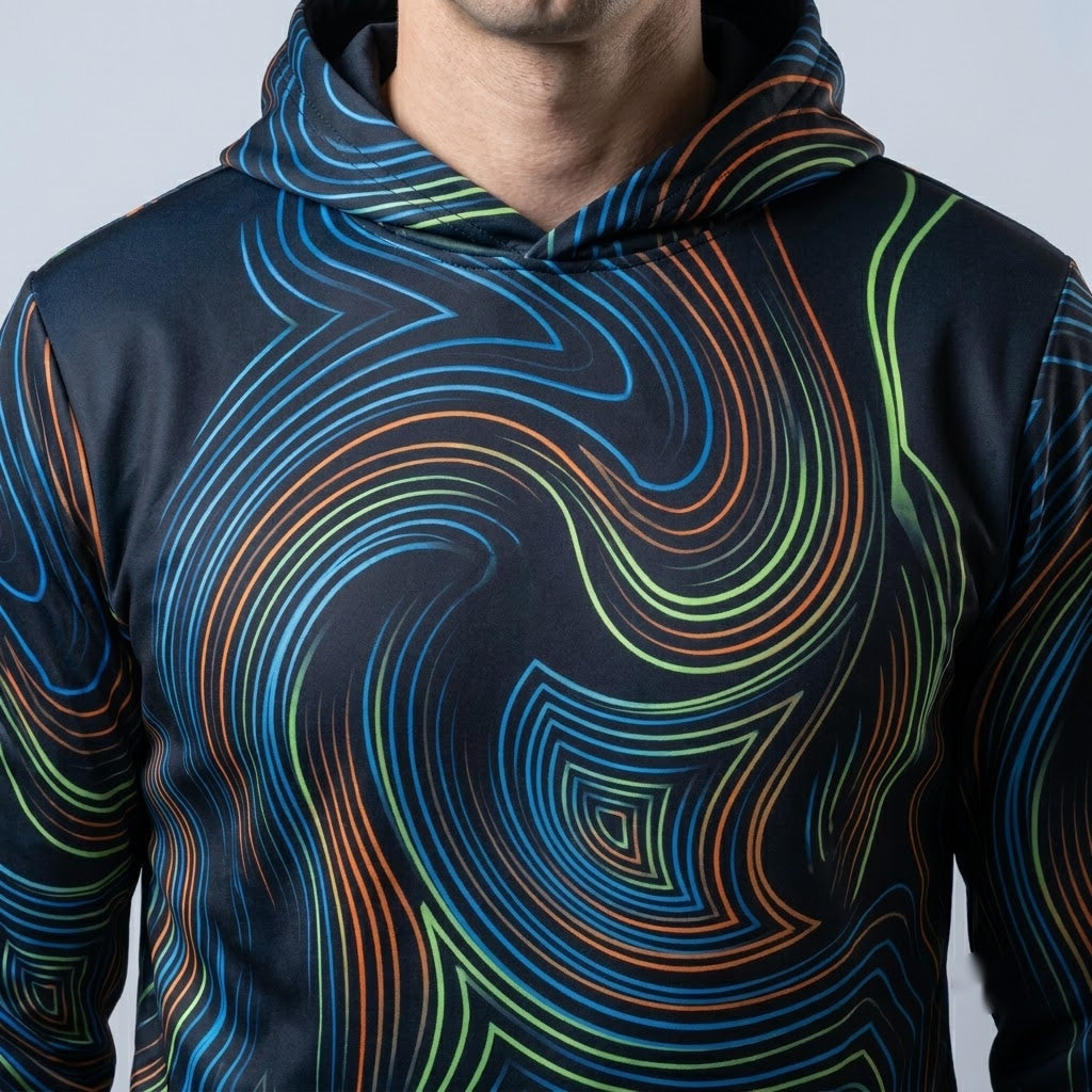 Dynamic Energy Motion Abstract Hoodie