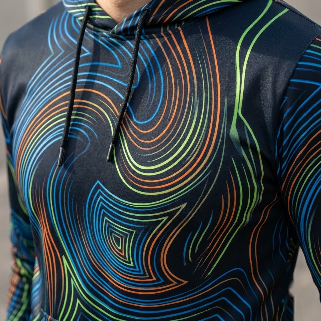 Dynamic Energy Motion Abstract Hoodie